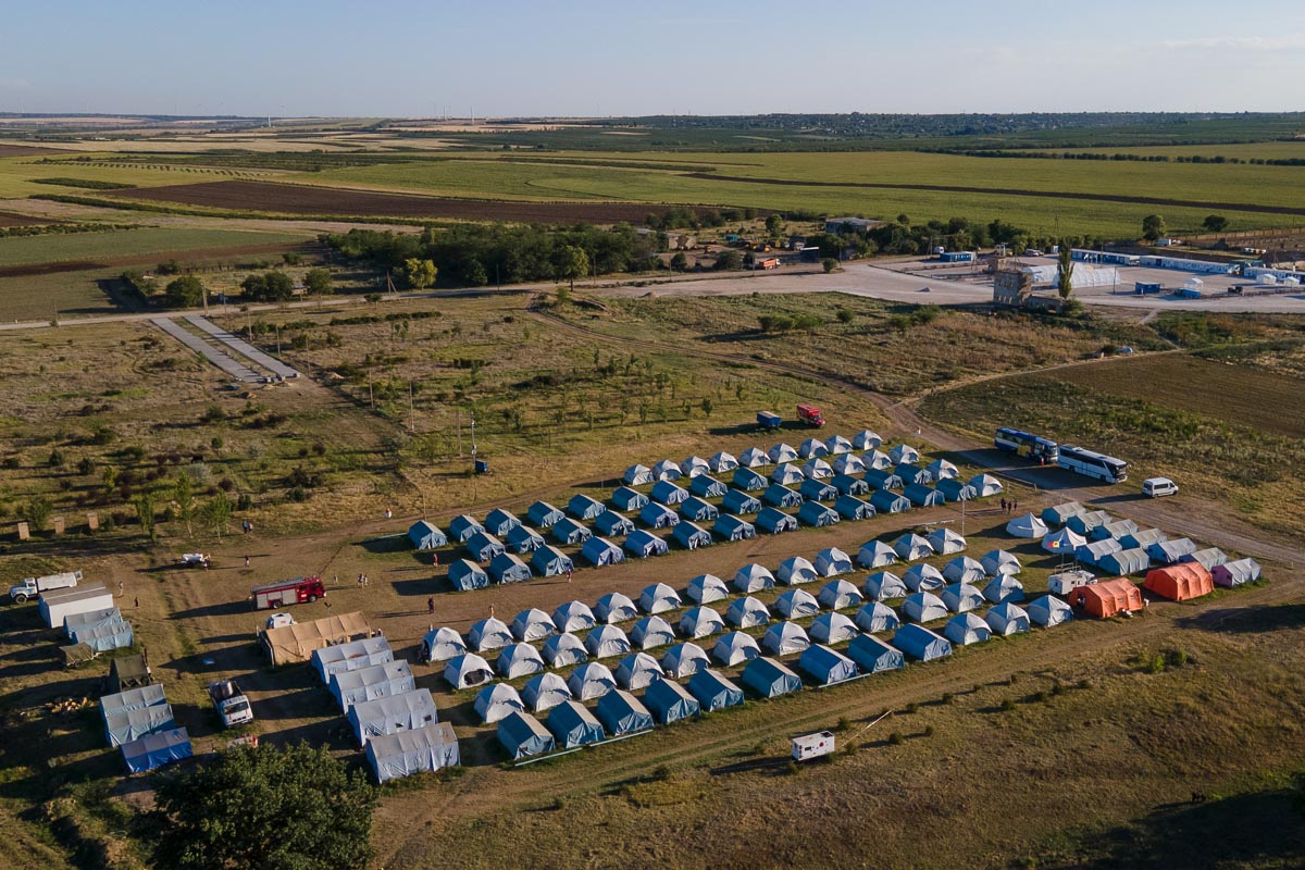 Tent city at the border in Palanca/Moldova
